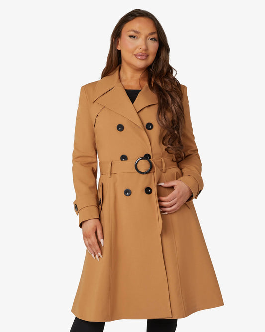 Doppelreihiger Trenchcoat mit Gürtel