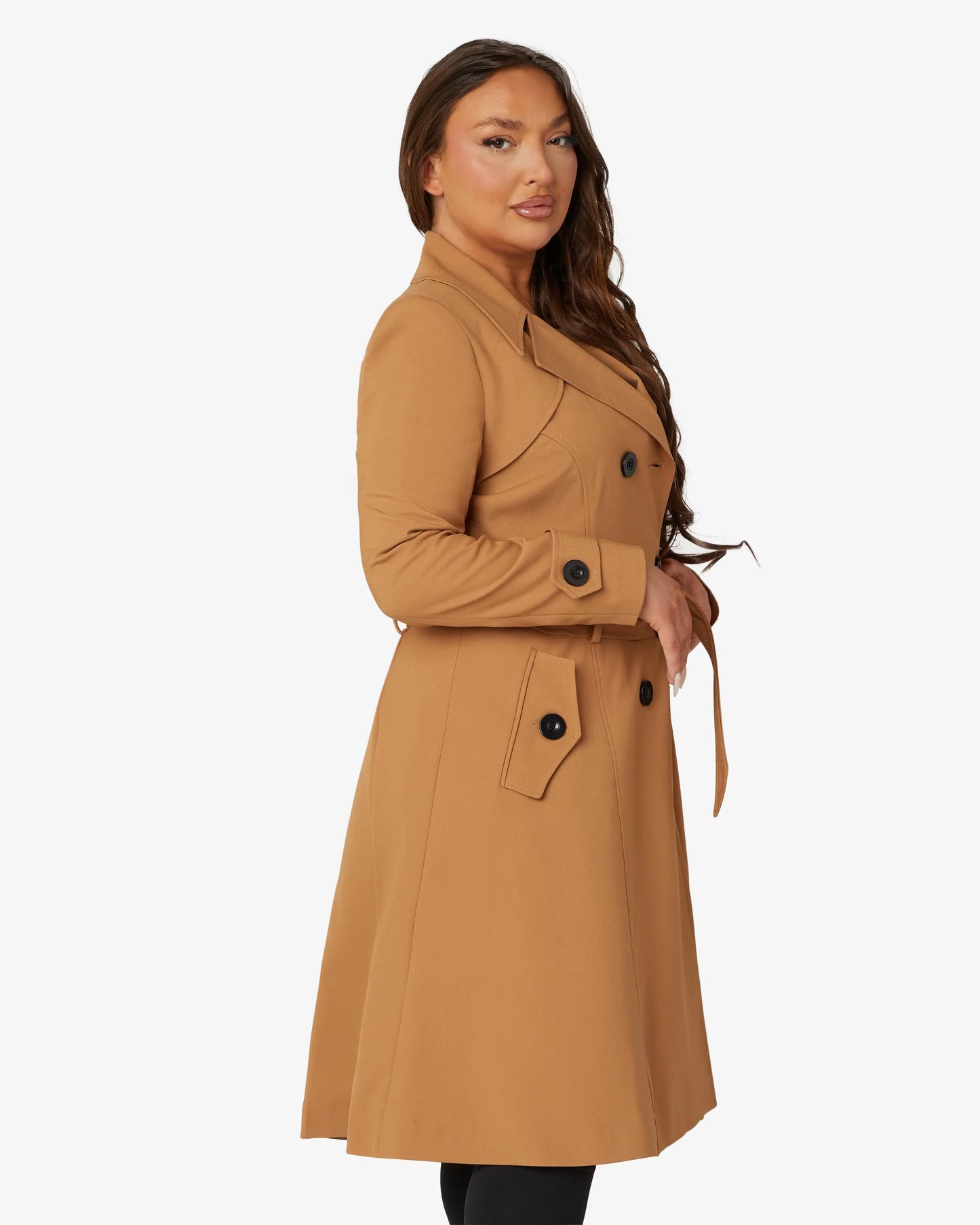 Doppelreihiger Trenchcoat mit Gürtel