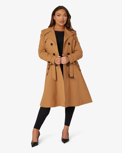 Doppelreihiger Trenchcoat mit Gürtel