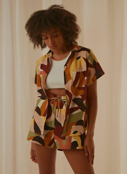 Kurzärmeliges Hemd mit Knopfleiste