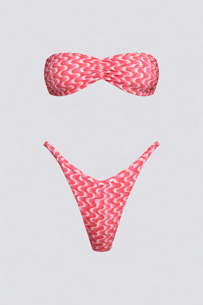 Bikinioberteil mit Dreiecksform und Bindebändern