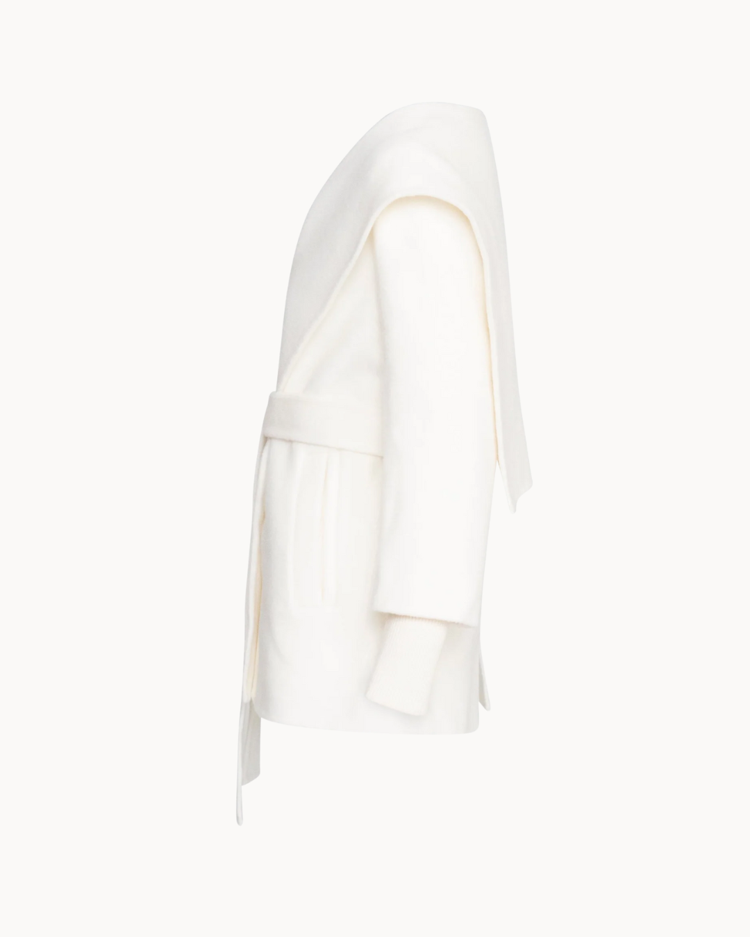 Wickelmantel mit Schalkragen und Bindegürtel