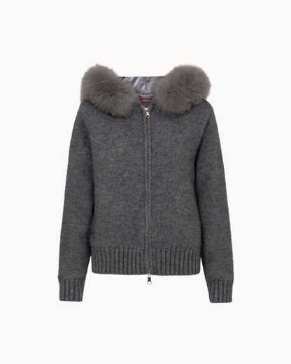 Jacke mit Kapuze und Reißverschluss