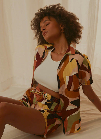 Kurzärmeliges Hemd mit Knopfleiste