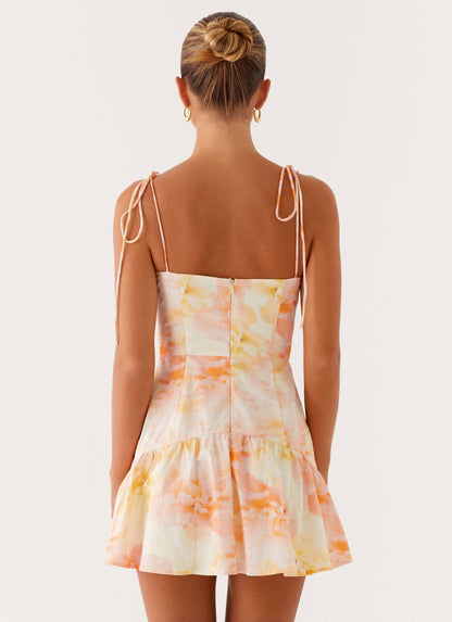 Minikleid mit Herz-Ausschnitt und Print