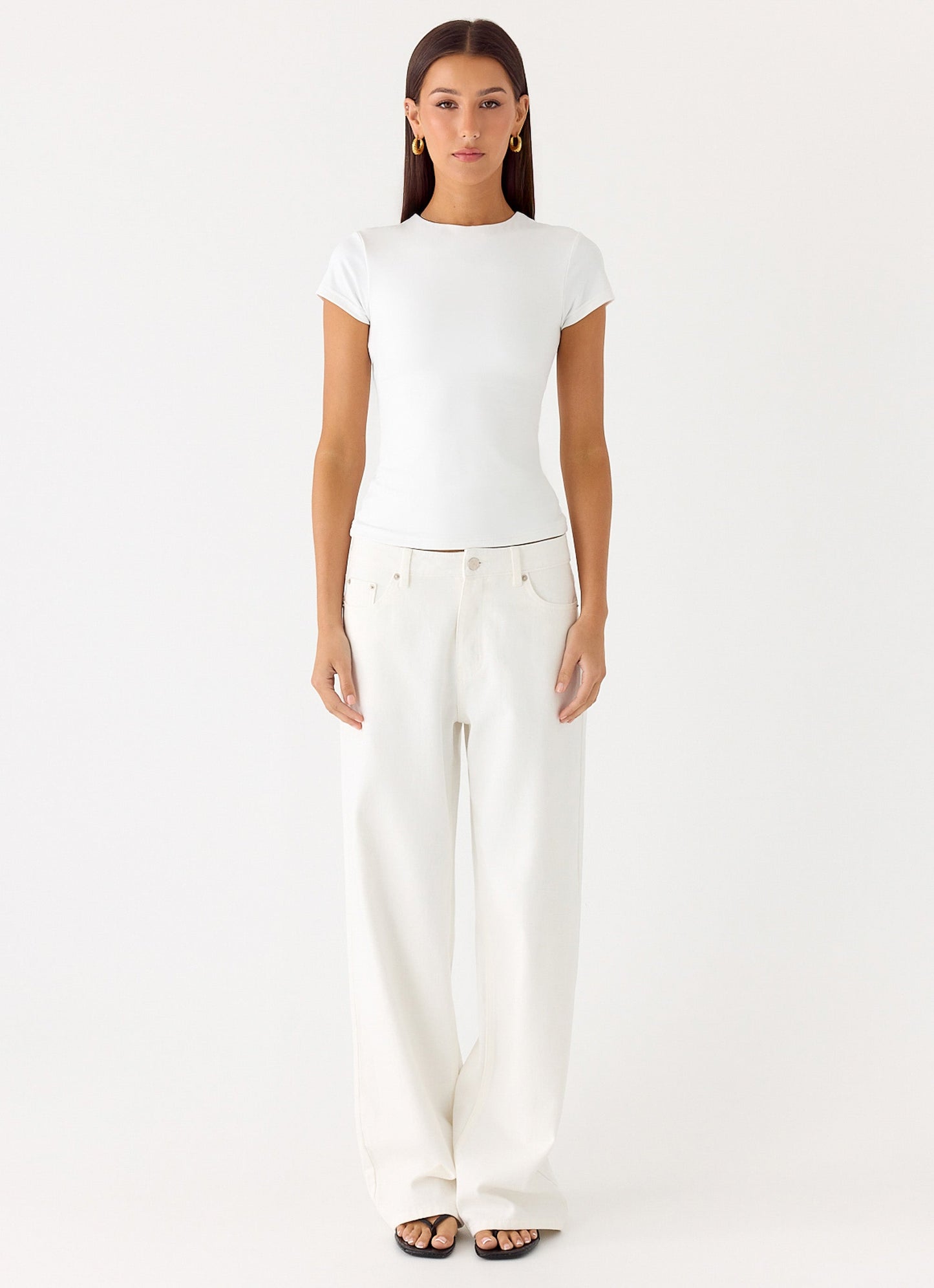 Kurzärmeliges Jersey-Top mit Rundhalsausschnitt