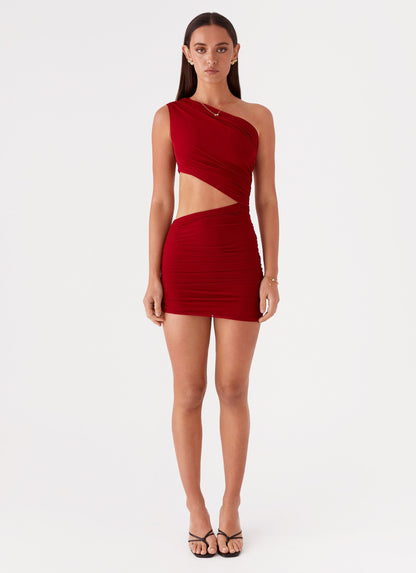One-Shoulder Mini Kleid mit Cut-out