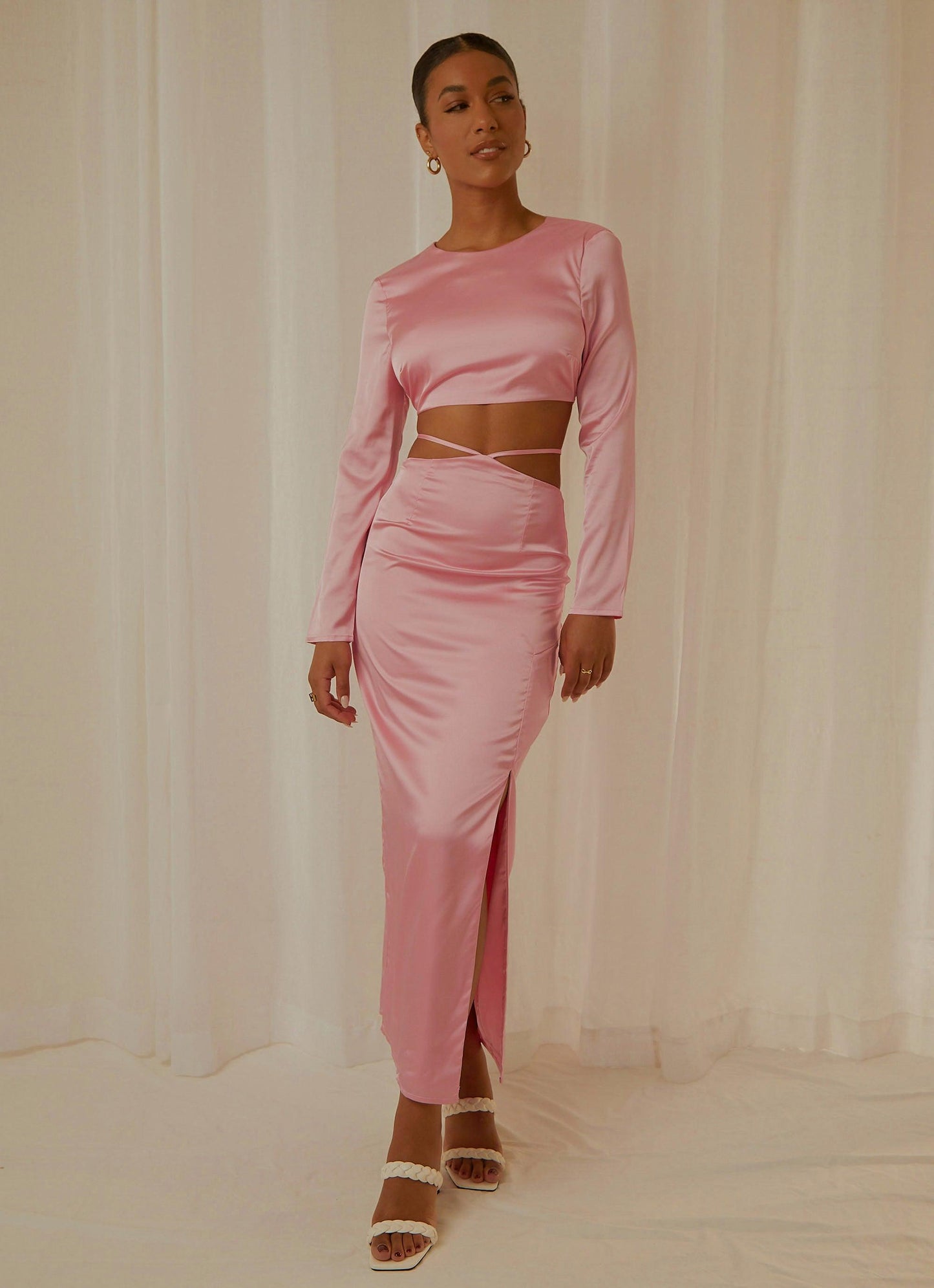 Maxirock mit hoher Taille und Schlitz