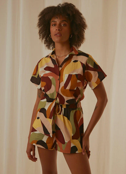 Kurzärmeliges Hemd mit Knopfleiste