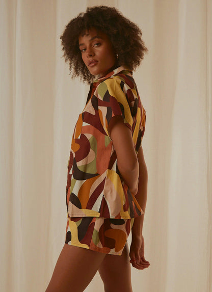 Kurzärmeliges Hemd mit Knopfleiste