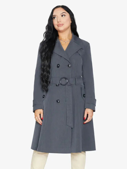 Doppelreihiger Trenchcoat mit Gürtel