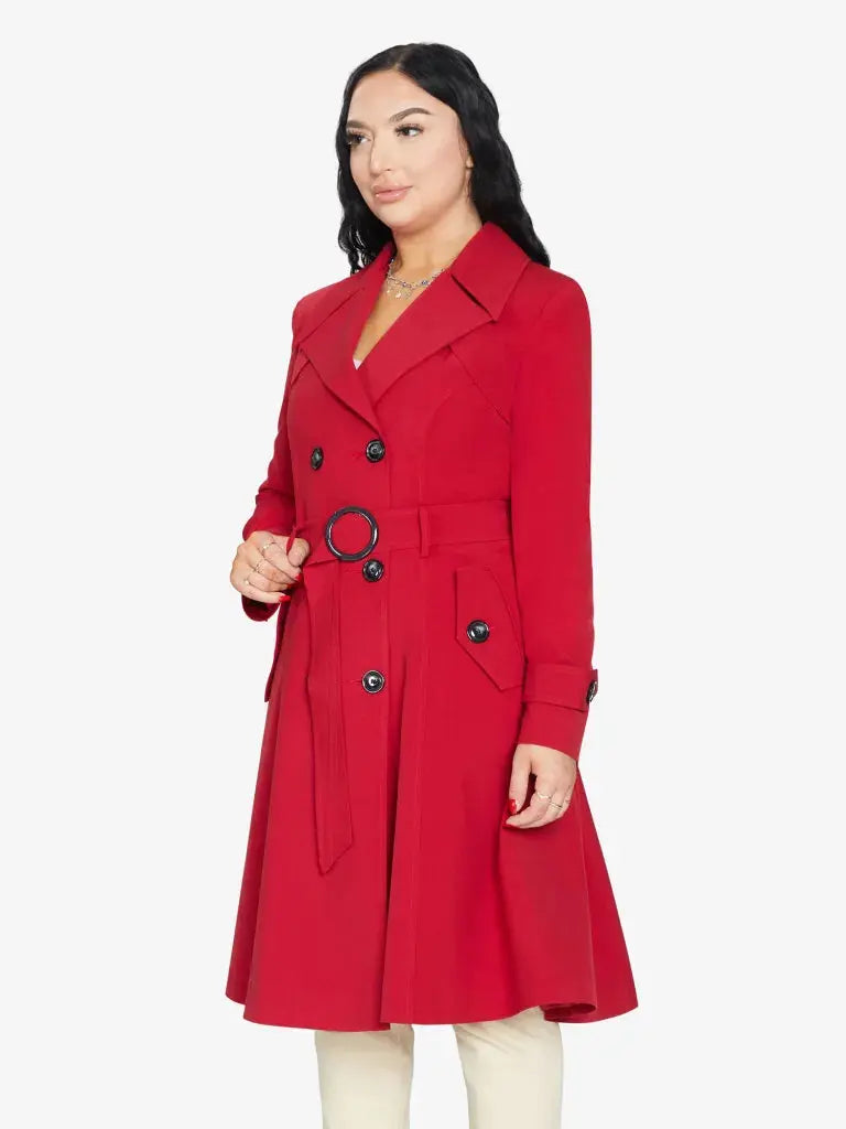 Doppelreihiger Trenchcoat mit Gürtel